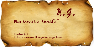Markovitz Godó névjegykártya